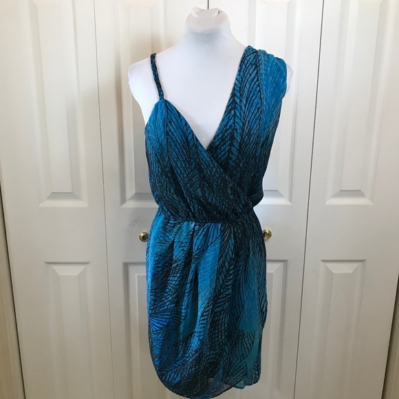 bebe Dresses & Skirts - Bebe Blue Grecian Sexy Asymmetrical Dress sz XS